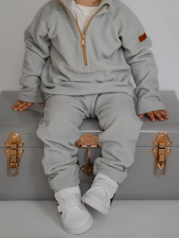 Флисовый костюм (кофта+брюки) жемчуг