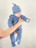 Утеплённый комбинезон с капюшоном Mjölk Blue Shadow Moons, с закрытой ножкой