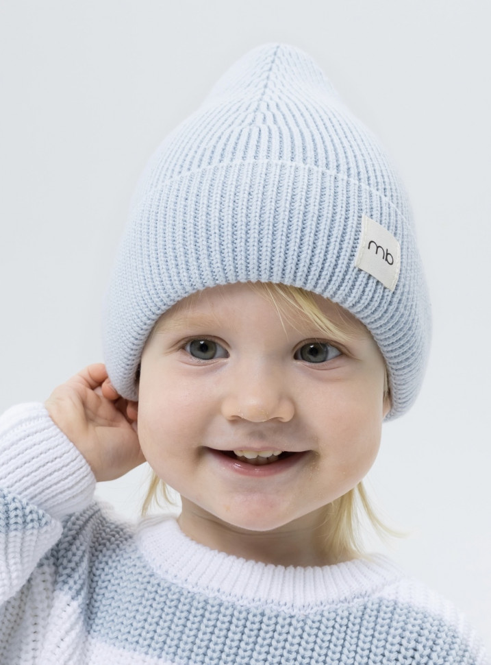 Шапка 1x1 (хлопок) Небесный 