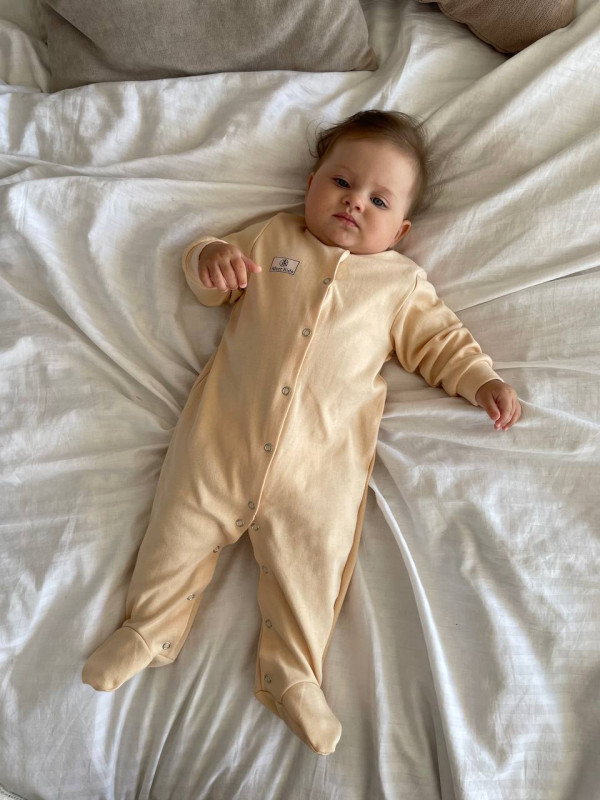 Слип на кнопках Бежевый