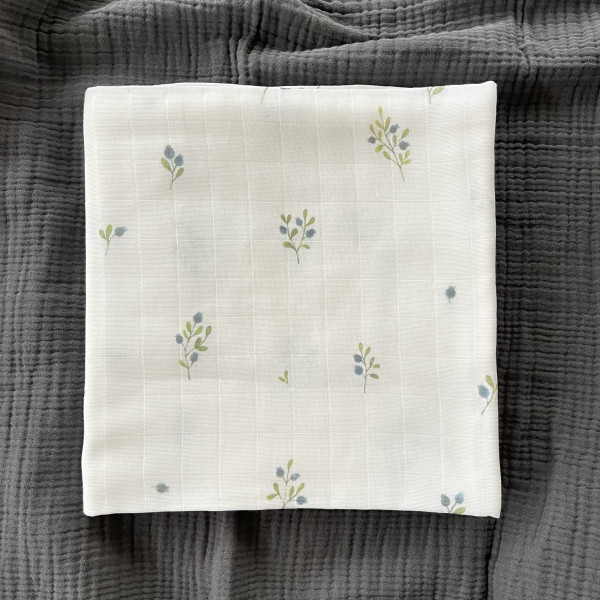 Муслиновая пеленка Голубика  120*120 см