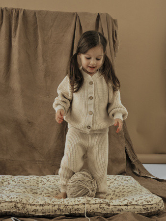 Комплект кардиган и штаны (хлопок) Бежевый 