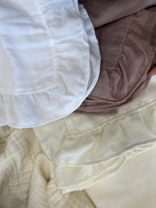 Плед с рюшами и бантом Белый 