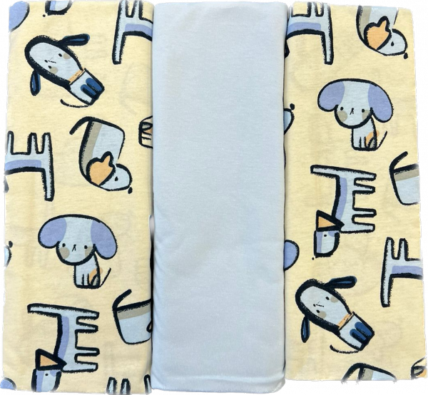 Пеленка кулирка 3 шт 120*90 см Собачка/Голубая/Собачка 