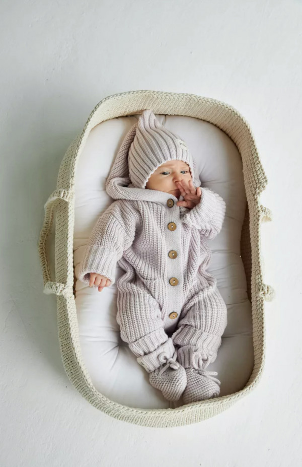 Комплект 3в1 с капюшоном из 100% органического хлопка Лавандовый 