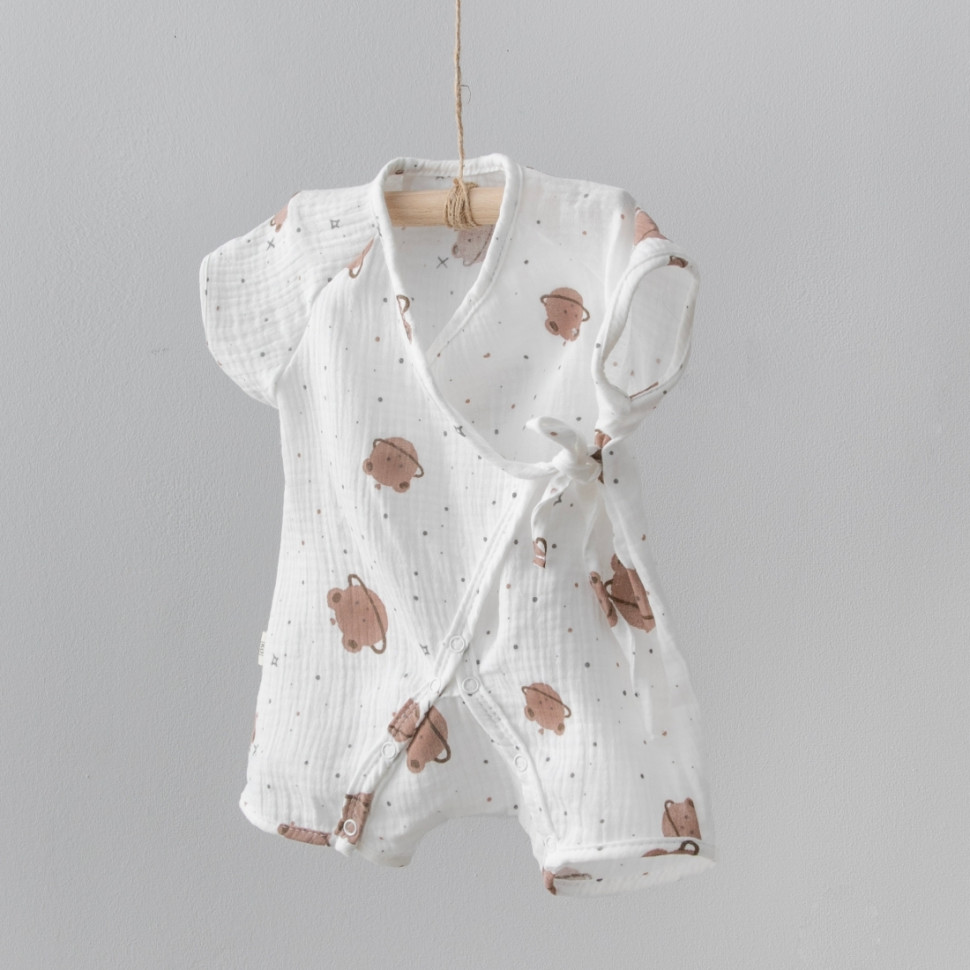 Боди-песочник кимоно "Муслин", медвежонок