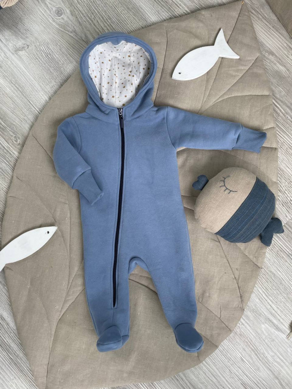 Комбинезон Чарли футер начес Серо-голубой 