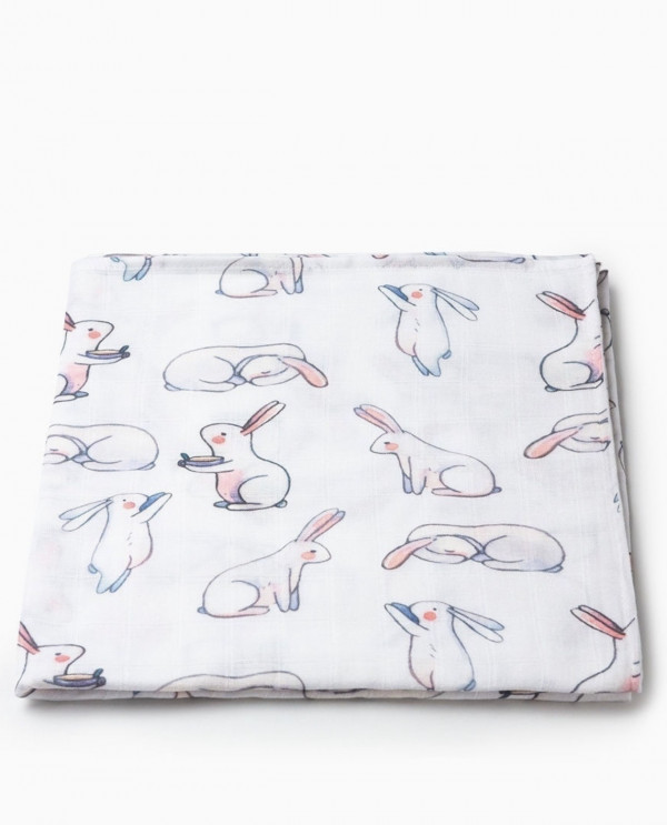 Муслиновая пеленка Зайка 80*80 см