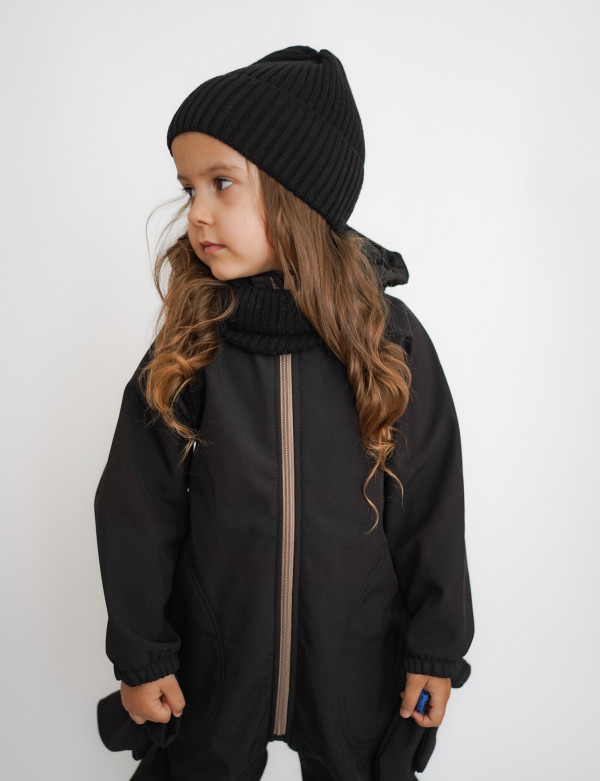 Комплект шапка и снуд Черный 