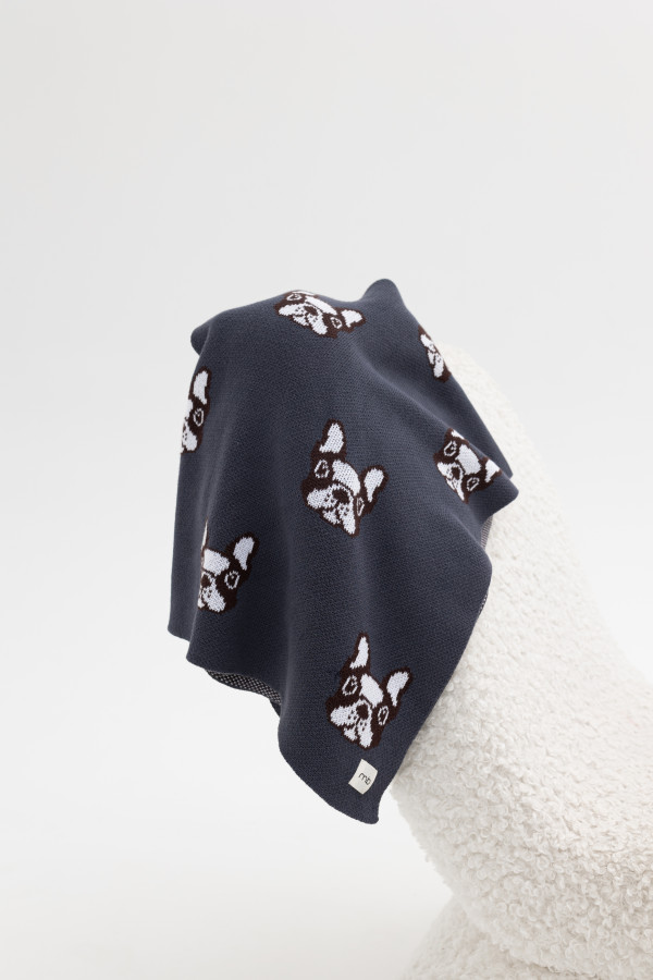 Плед Бульдоги антрацит 