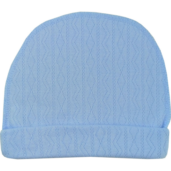 Шапочка швы наружу с отворотом Голубой