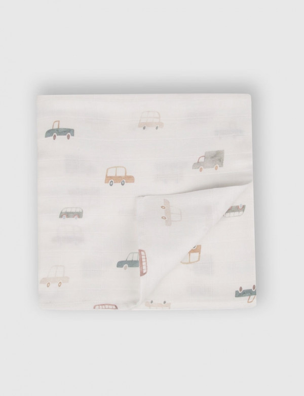 Муслиновая пеленка Машинки 80*80 см