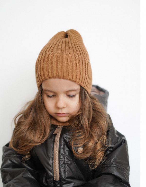 Комплект шапка и снуд Коричневый 