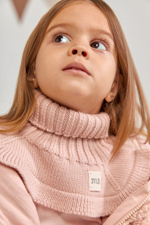 Манишка из меринос-кашемира Пудровый 