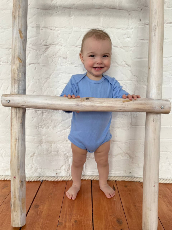 Боди длинный рукав Рибби Небесный