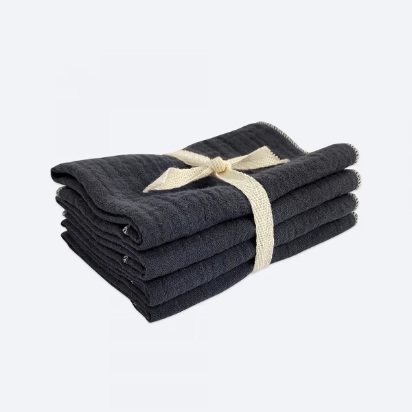 Сет из 4х муслиновых салфеток Mjölk Steel Gray 25*25 см 