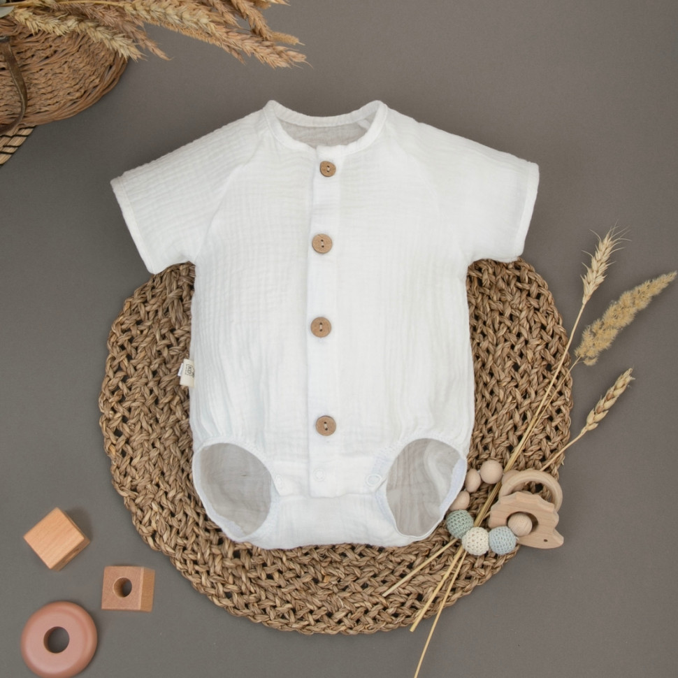 Боди с коротким рукавом new "Муслин", молоко