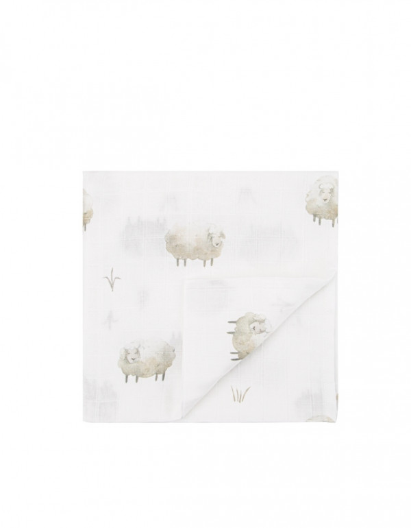 Муслиновая пеленка Овечки 120*120 см