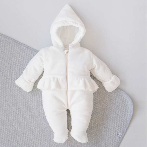 Комбинезон "Юная Леди" велюр Молочный