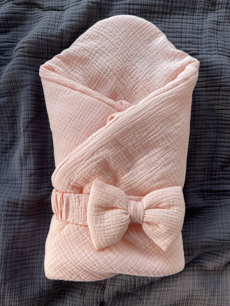 Конверт-одеяло с бантом Жатка Розовый 
