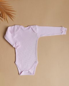 Боди с длинным рукавом (кашкорсе) Нежно-розовый