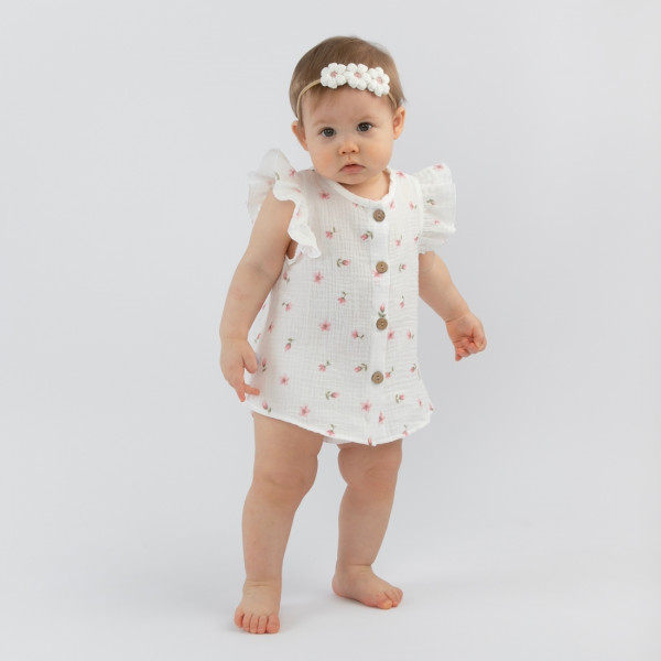 Комплект блузка+трусики "Муслин", тюльпанчики, лето