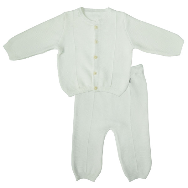 Комплект вязаный кофточка и штанишки Экрю