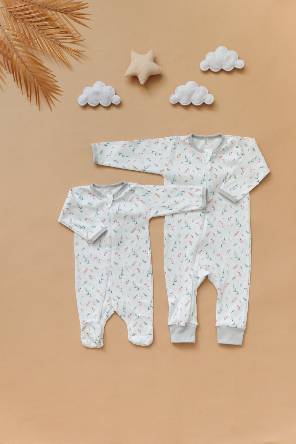 Комбинезон нательный для малыша Бежево-мятный