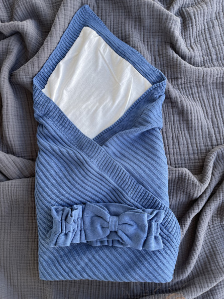 Конверт-одеяло Лапша с бантом Лето Джинс 