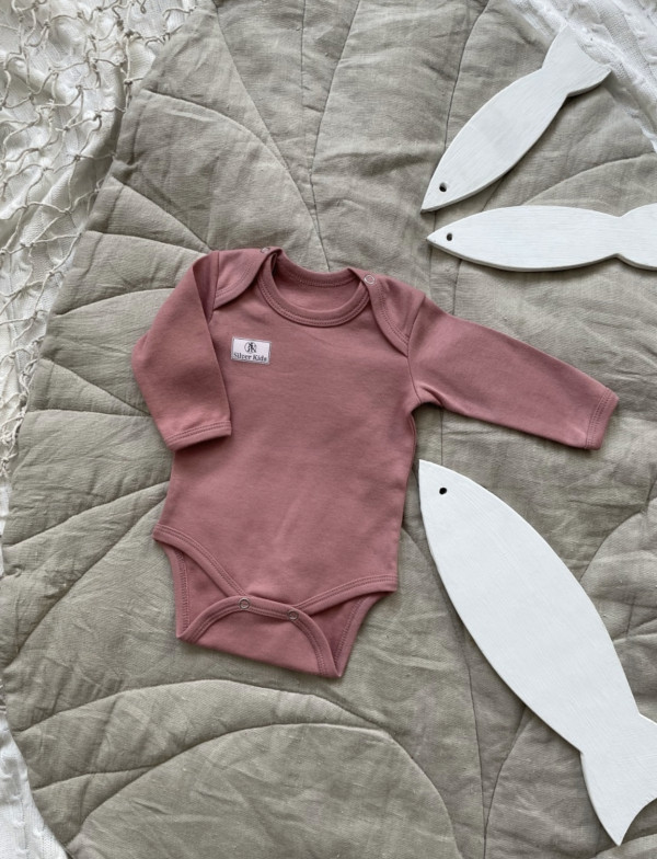 Боди длинный рукав Пудра