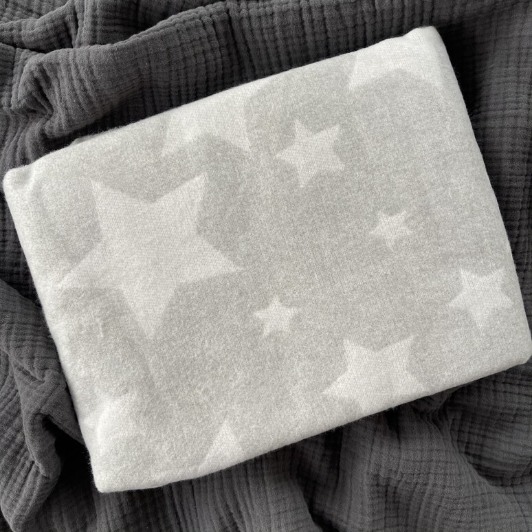 Одеяло детское Байковое Серый Звезды 100*140 см 