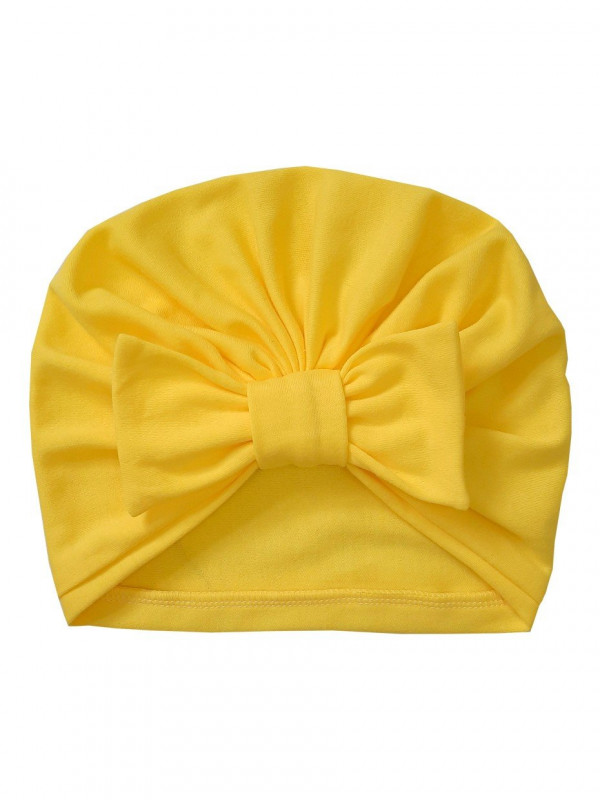 Шапочка-тюрбан с милым бантиком Желтый 