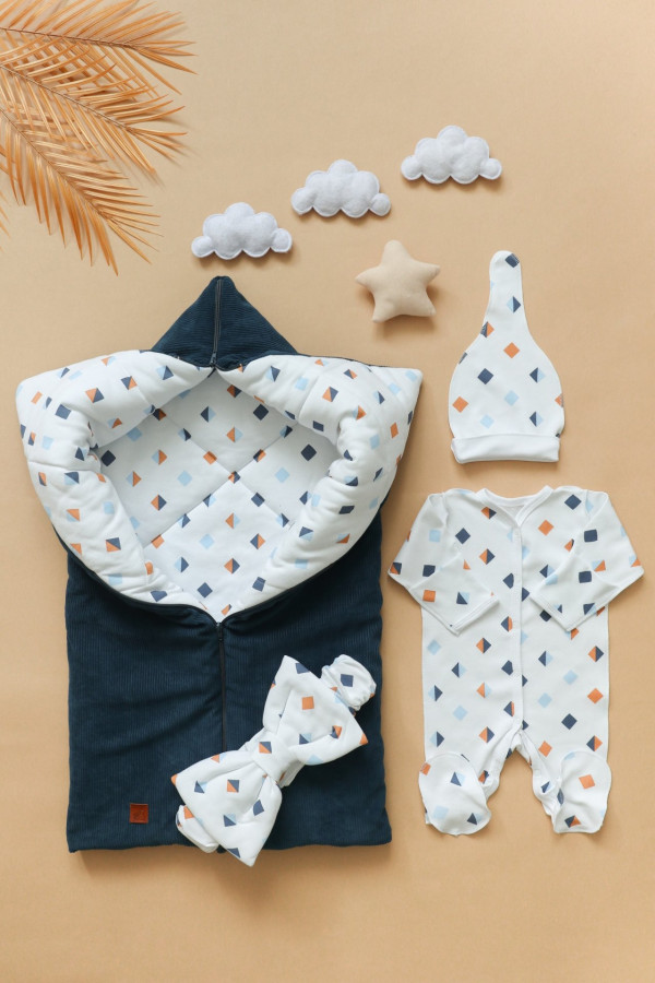 Комплект на выписку "Вельвет" Демисезон Петроль