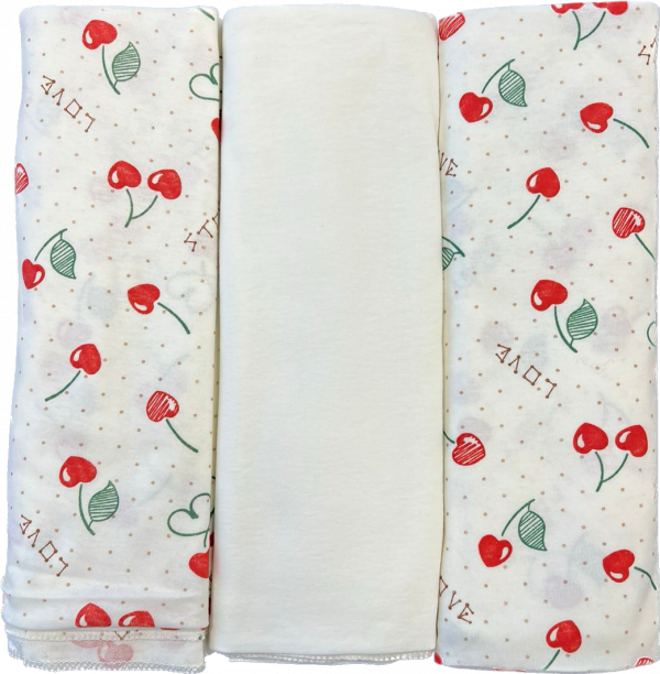 Пеленка кулирка 3 шт 120*90 см Вишня/экрю/вишня