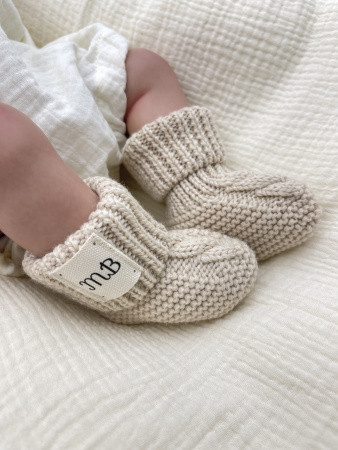 Пинетки коса из меринос-кашемира Бежевый 