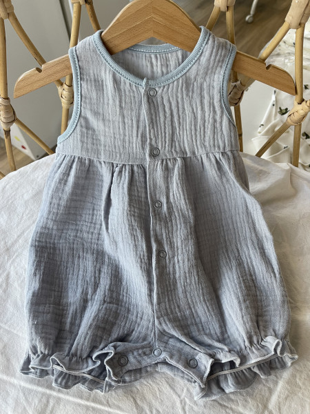  Песочник Жатка однотон муслин Голубой