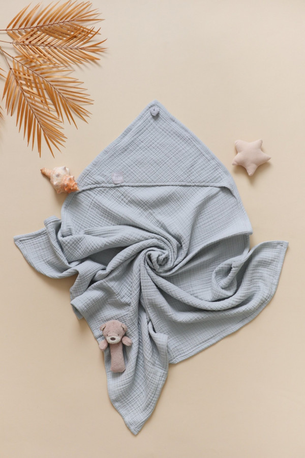 Муслиновый уголок для купания  Серый  95*95 см