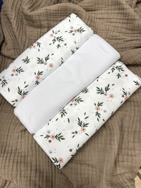 Пеленки 3 шт 120*90 см Цветы/Молочный/Цветы