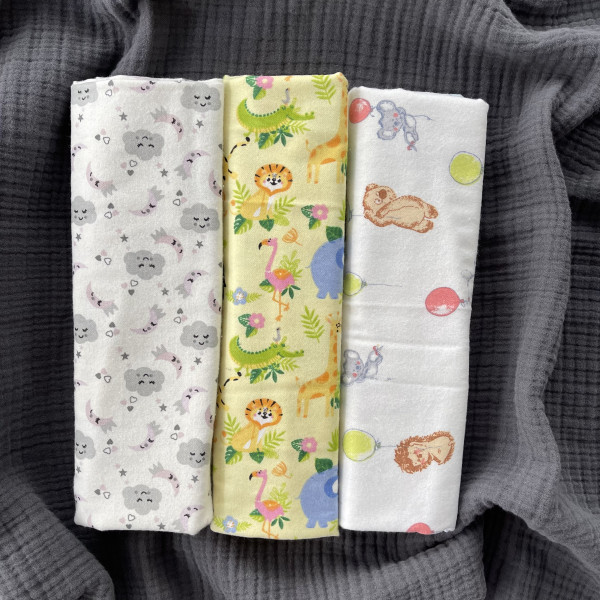 Пеленка фланель (имп.) 120*90 см Облачко/Сафари/Воздушные шары 