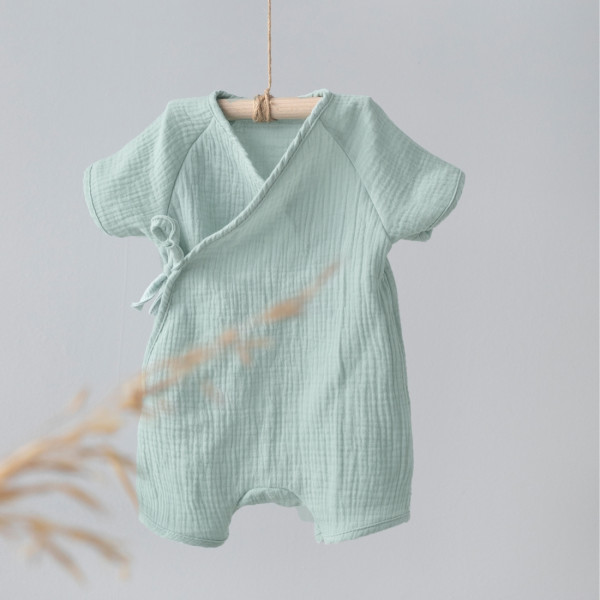 Боди-песочник на завязках "Муслин", полынь