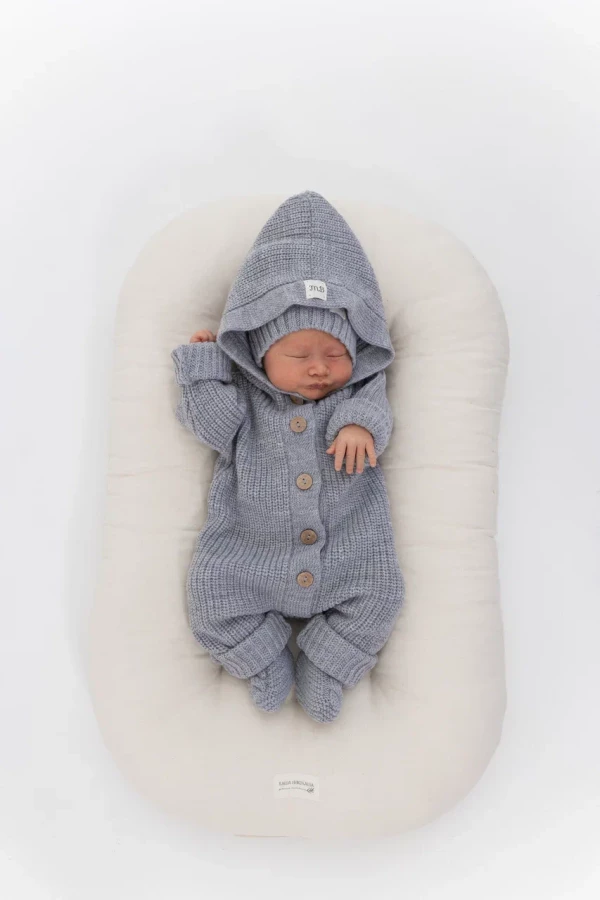 Комплект на выписку 3 в 1 с капюшоном меринос-кашемир Серый 