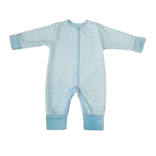 Комбинезон с манжетами селаник с начесом Голубая полоска