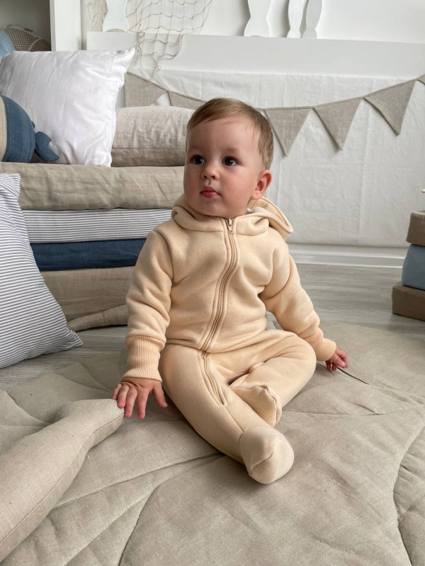 Комбинезон Чарли футер начес Бежевый