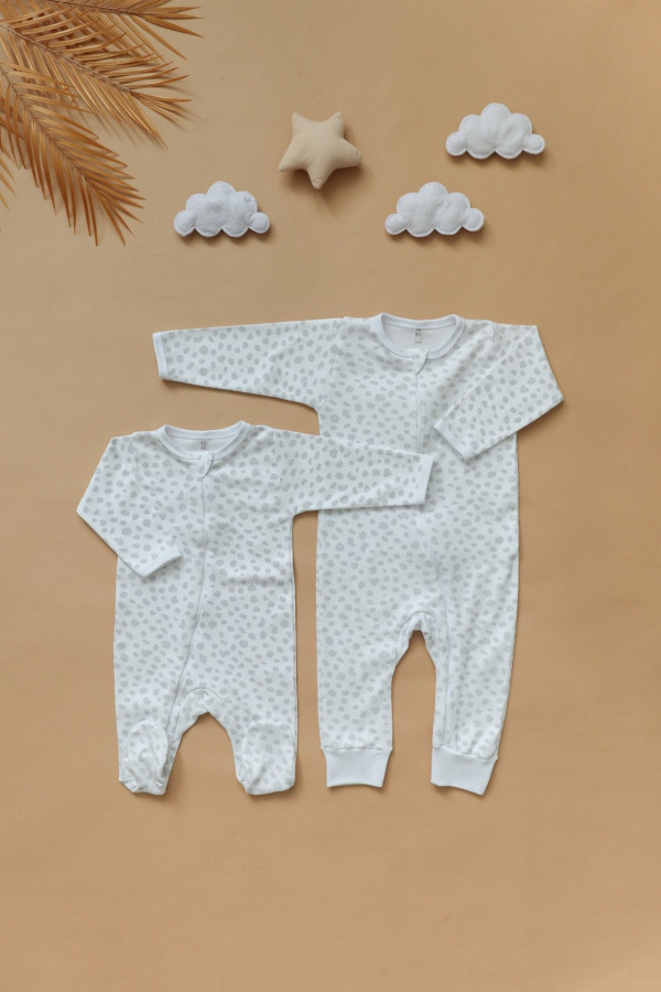 Комбинезон нательный для малыша Бело-серый 