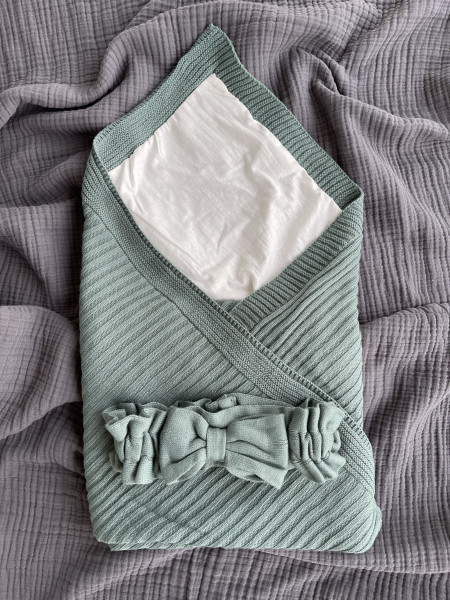 Конверт-одеяло Лапша с бантом Лето Хаки 