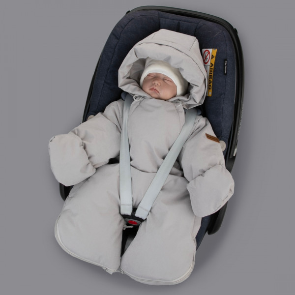 Комбинезон-трансформер "Вельвет", с отворотами, 3 сезона, светло-серый