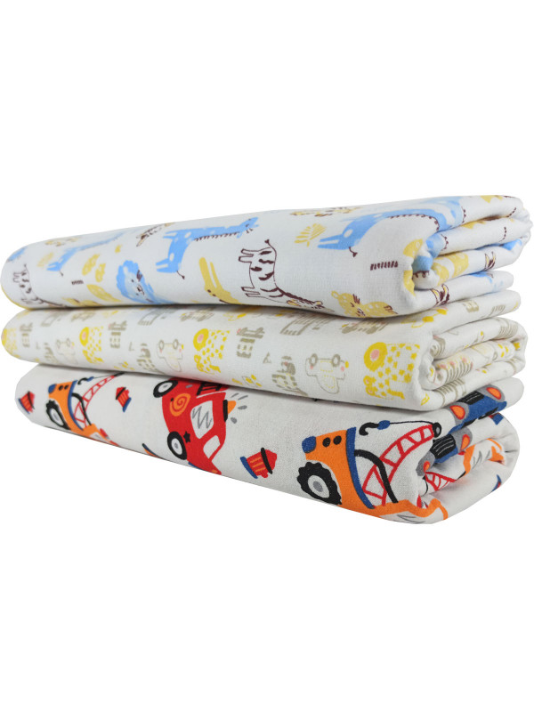 Пеленки трикотажные Футер мальчик комплект  3 шт 120*90 см