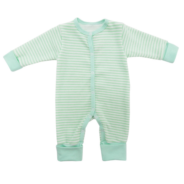 Комбинезон с манжетами селаник с начесом Салатовый полоска