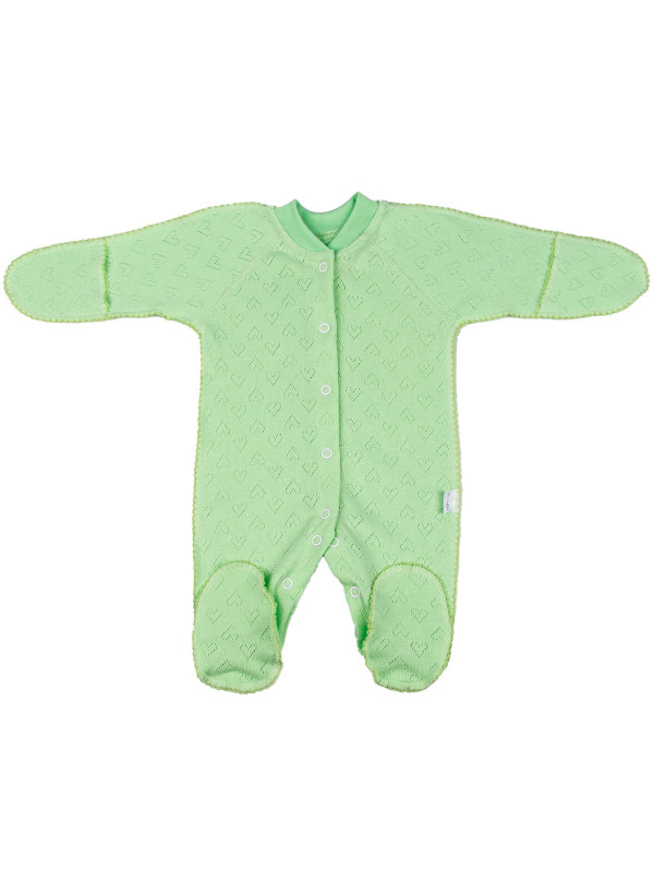 Слип швы наружу на кнопках Ажур зелёный 