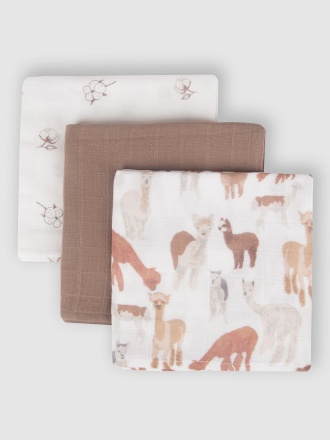 Комплект муслиновых пелёнок Альпака/Шоколад/Хлопок 120*120 см
